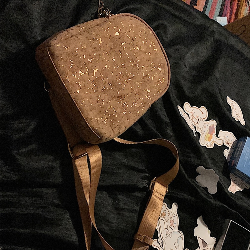 Madison West Brown Backpack with Ostrich Texture